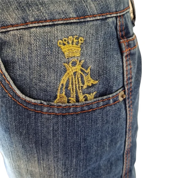 Christian Audigier Mini Denim Y2K Embroidered Panther Skirt Size 31 (Size 12) - Picture 7 of 13